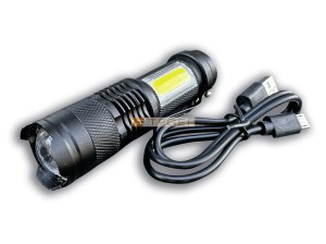 Latarka kompaktowa LED COB aluminiowa obudowa 200 lm z funkcją oświetlenia warsztatowego 500mAh USB Teger