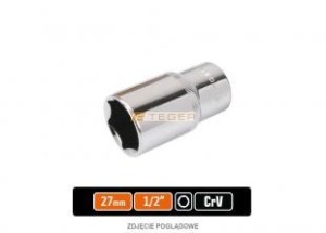Klucz nasadowy 1/2" sześciokątny długi 27 mm, CR-V, Teger